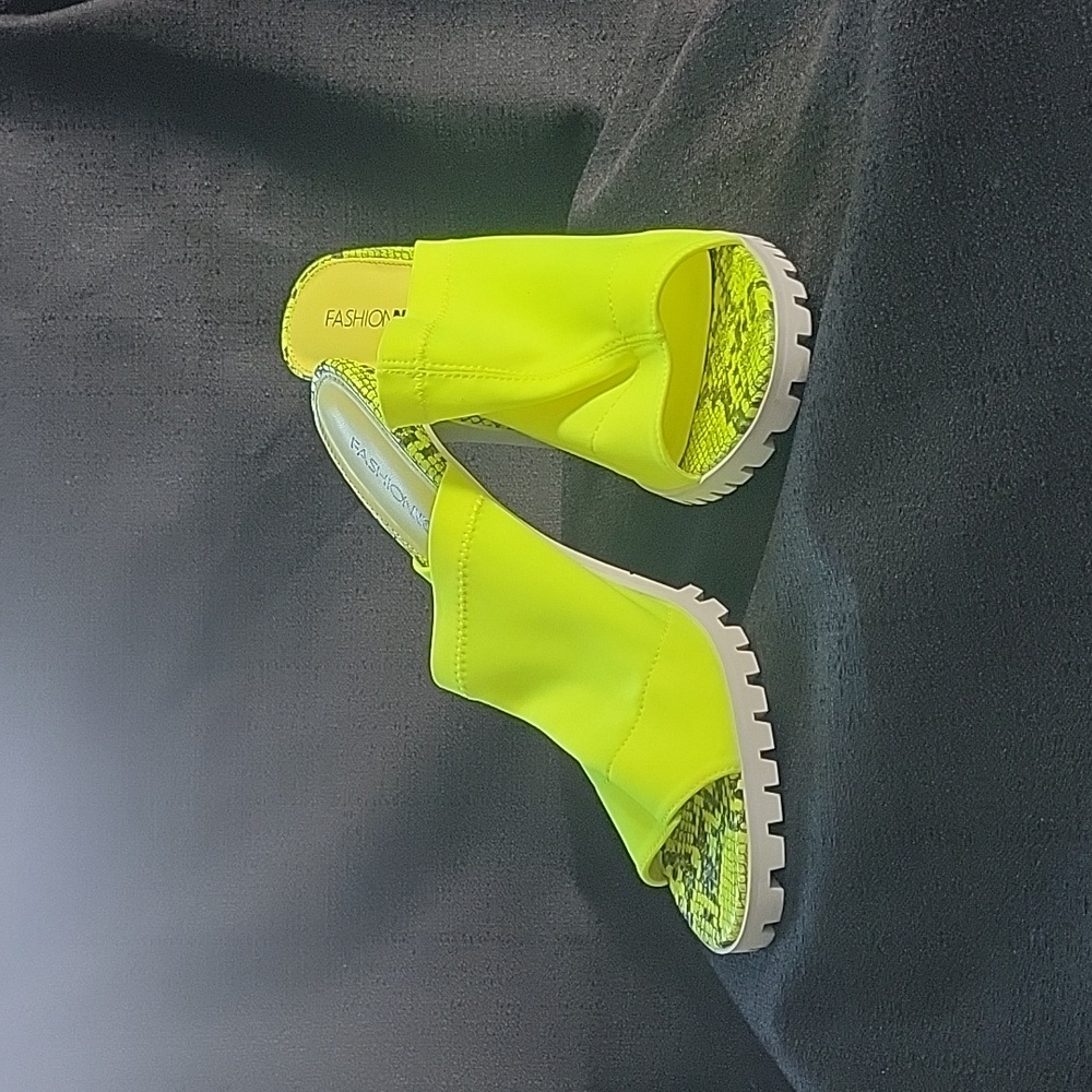 Neon Heeled Sandals